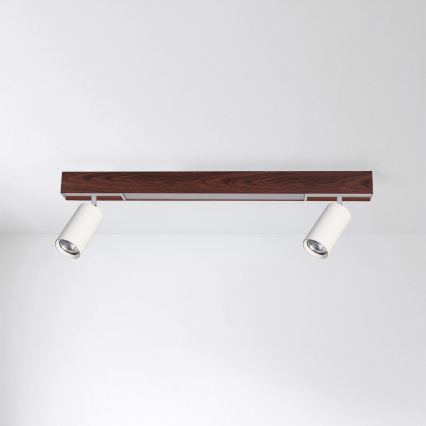 Brilagi - LED Bodové svítidlo SELE 2xGU10/30W/230V + LED/15W bílá/dekor dubu