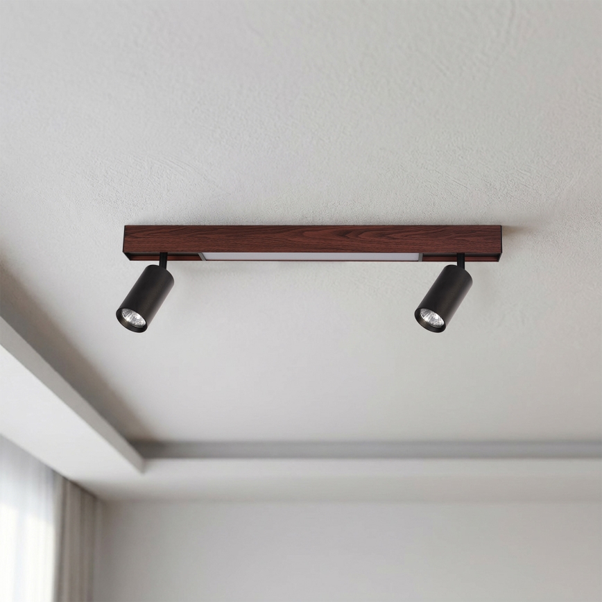 BRILAGI - LED Bodové svítidlo SELE 2xGU10/30W/230V + LED/15W černá/dekor třešně
