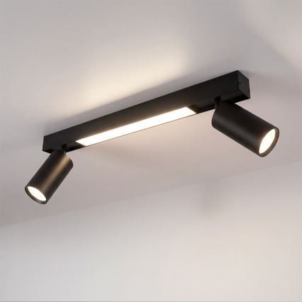 Brilagi - LED Bodové svítidlo SELE 2xGU10/30W/230V + LED/15W černá