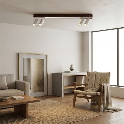 BRILAGI - LED Bodové svítidlo SELE 4xGU10/30W/230V + LED/20W bílá/dekor třešně