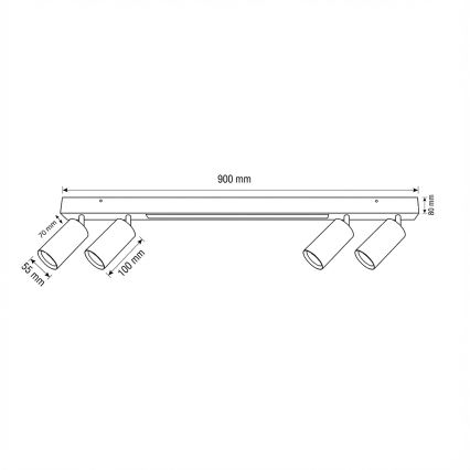 Brilagi - LED Bodové svítidlo SELE 4xGU10/30W/230V + LED/20W černá/dekor dubu