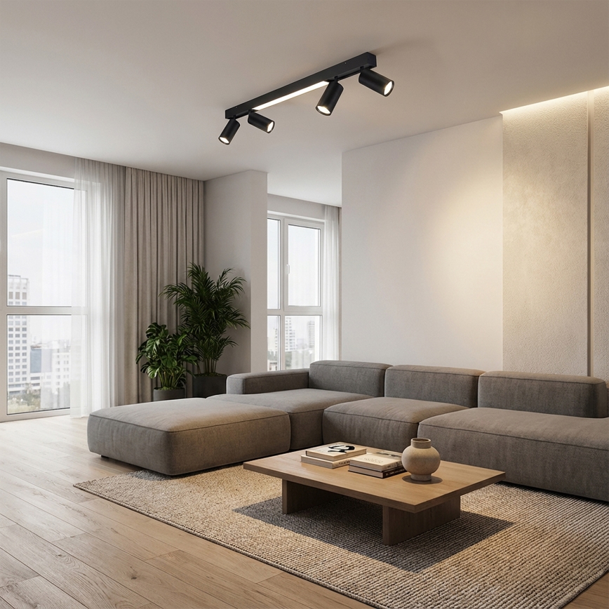 Brilagi - LED Bodové svítidlo SELE 4xGU10/30W/230V + LED/20W černá
