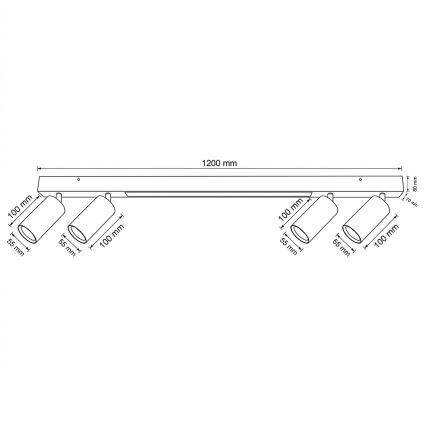 Brilagi - LED Bodové svítidlo SELE 4xGU10/30W/230V + LED/25W bílá
