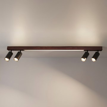 Brilagi - LED Bodové svítidlo SELE 4xGU10/30W/230V + LED/25W černá/dekor dubu