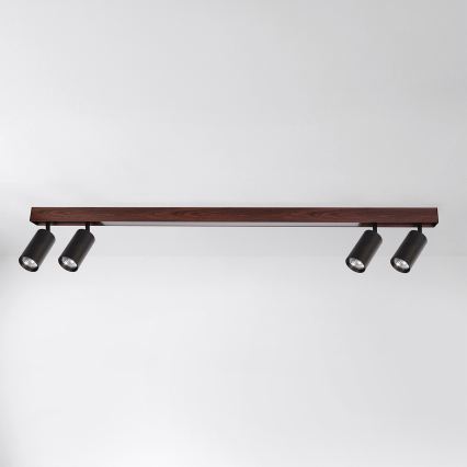 Brilagi - LED Bodové svítidlo SELE 4xGU10/30W/230V + LED/25W černá/dekor dubu