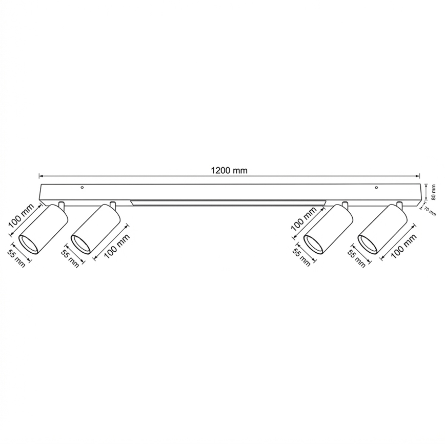 Brilagi - LED Bodové svítidlo SELE 4xGU10/30W/230V + LED/25W černá/dekor dubu
