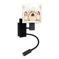 Brilagi - LED Dětská flexibilní nástěnná lampa BOBO 1xE27/25W/230V + LED/3W černá/bílá/růžová/víly