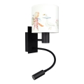 Brilagi - LED Dětská flexibilní nástěnná lampa BOBO 1xE27/25W/230V + LED/3W černá/bílá/zvířátka