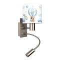 Brilagi - LED Dětská flexibilní nástěnná lampa BOBO 1xE27/25W/230V + LED/3W matný chrom/bílá/modrá/medvídci