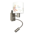Brilagi - LED Dětská flexibilní nástěnná lampa BOBO 1xE27/25W/230V + LED/3W matný chrom/bílá/zvířátka