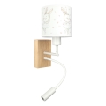 Brilagi - LED Dětská flexibilní nástěnná lampa BOBO WOOD 1xE27/25W/230V + LED/3W dub/bílá/králíčci