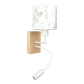 Brilagi - LED Dětská flexibilní nástěnná lampa BOBO WOOD 1xE27/25W/230V + LED/3W dub/bílá/králíčci