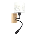 Brilagi - LED Dětská flexibilní nástěnná lampa BOBO WOOD 1xE27/25W/230V + LED/3W dub/černá/bílá/jednorožci