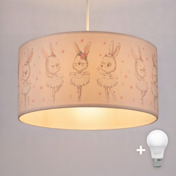 Brilagi - LED Dětský lustr na lanku BOBO 1xE27/10W/230V pr. 35 cm bílá/králíčci