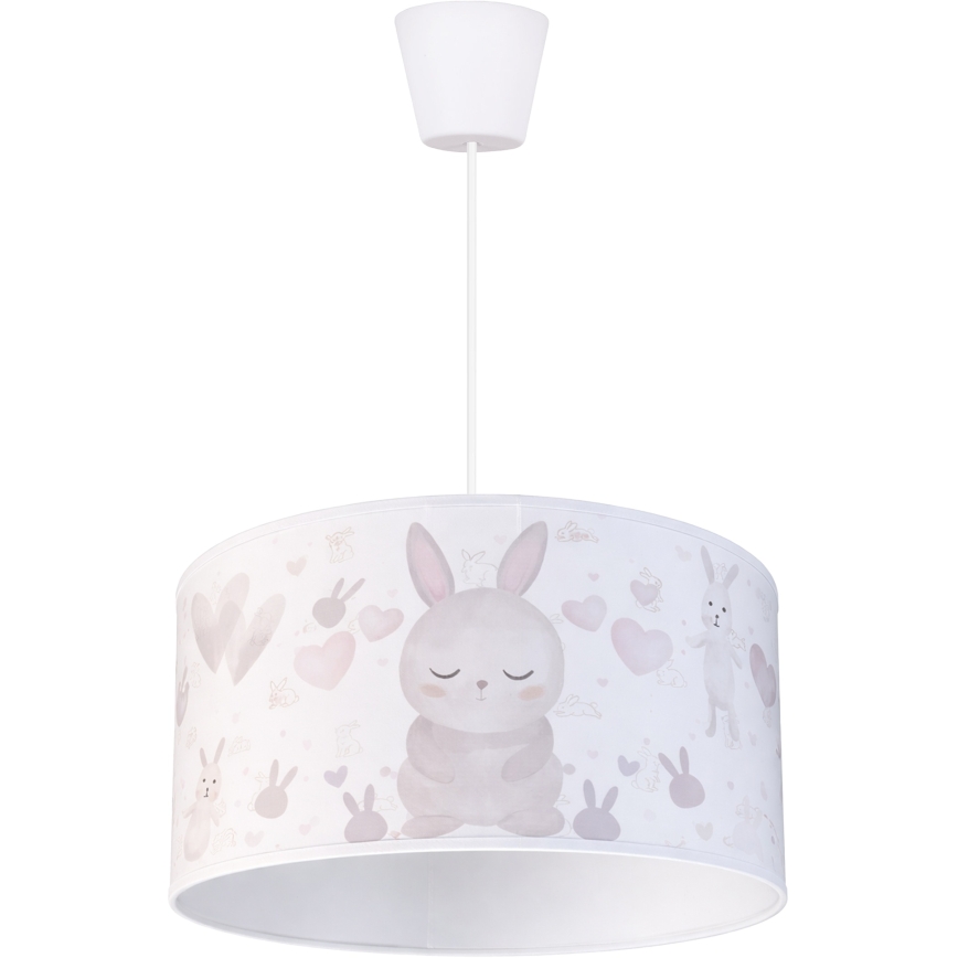 Brilagi - LED Dětský lustr na lanku BOBO 1xE27/10W/230V pr. 35 cm bílá/králíčci
