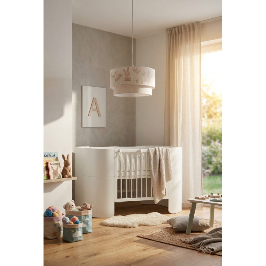 Brilagi - LED Dětský lustr na lanku BOBO 1xE27/10W/230V pr. 35 cm bílá/králíčci