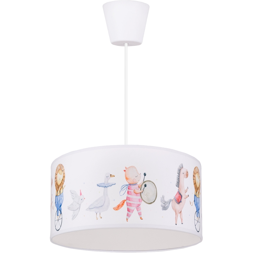 Brilagi - LED Dětský lustr na lanku BOBO 1xE27/10W/230V pr. 35 cm bílá/zvířátka