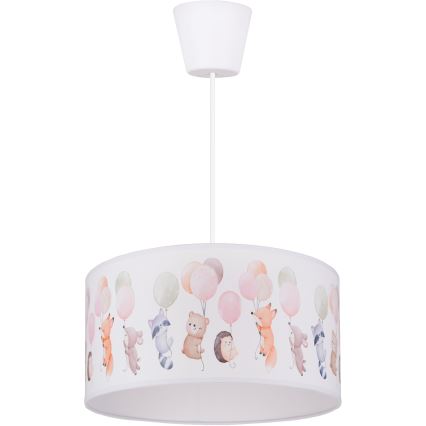 Brilagi - LED Dětský lustr na lanku BOBO 1xE27/10W/230V pr. 35 cm bílá/zvířátka