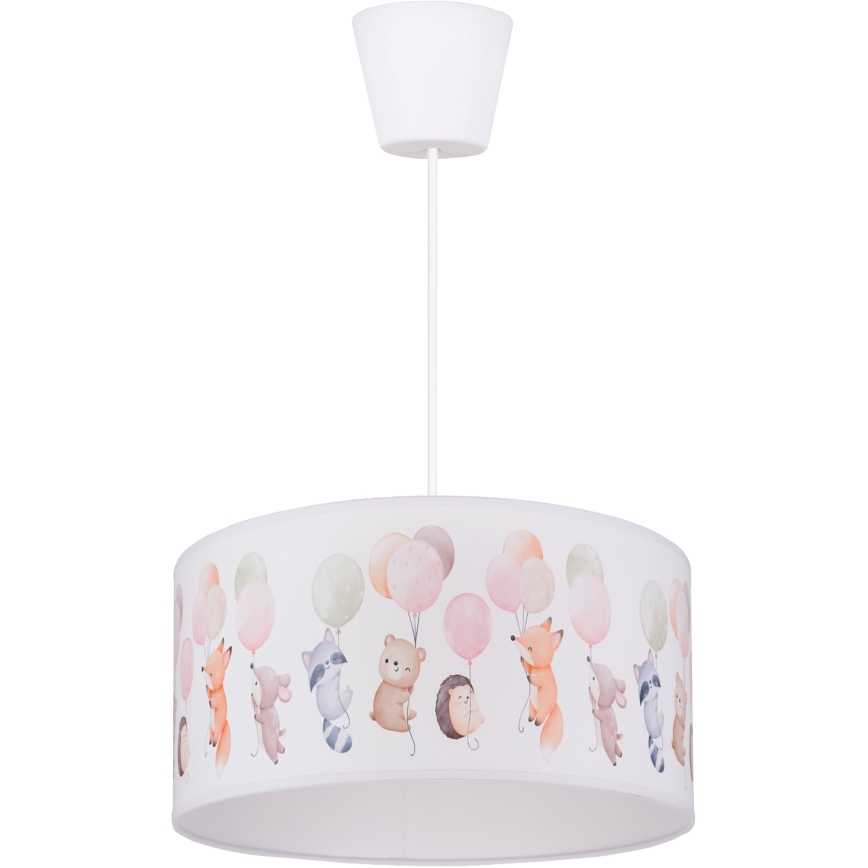 Brilagi - LED Dětský lustr na lanku BOBO 1xE27/10W/230V pr. 35 cm bílá/zvířátka