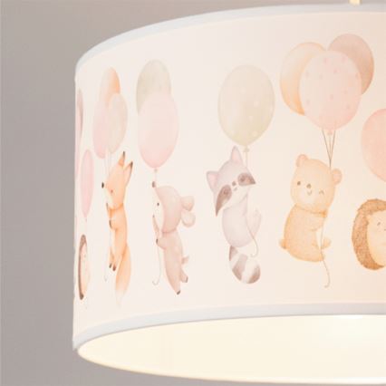 Brilagi - LED Dětský lustr na lanku BOBO 1xE27/10W/230V pr. 35 cm bílá/zvířátka