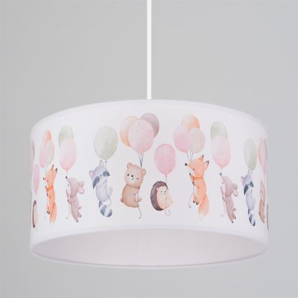 Brilagi - LED Dětský lustr na lanku BOBO 1xE27/10W/230V pr. 35 cm bílá/zvířátka