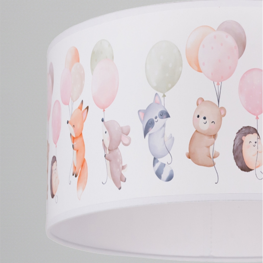 Brilagi - LED Dětský lustr na lanku BOBO 1xE27/10W/230V pr. 35 cm bílá/zvířátka