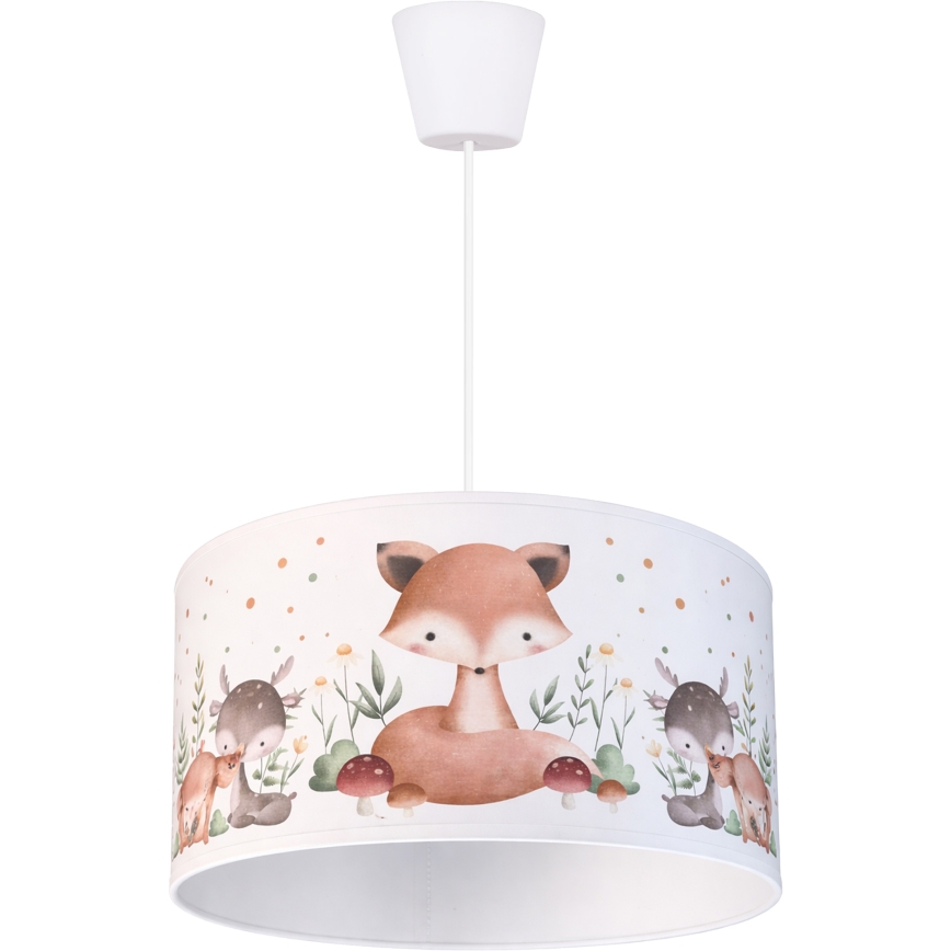 Brilagi - LED Dětský lustr na lanku BOBO 1xE27/10W/230V pr. 35 cm bílá/zvířátka