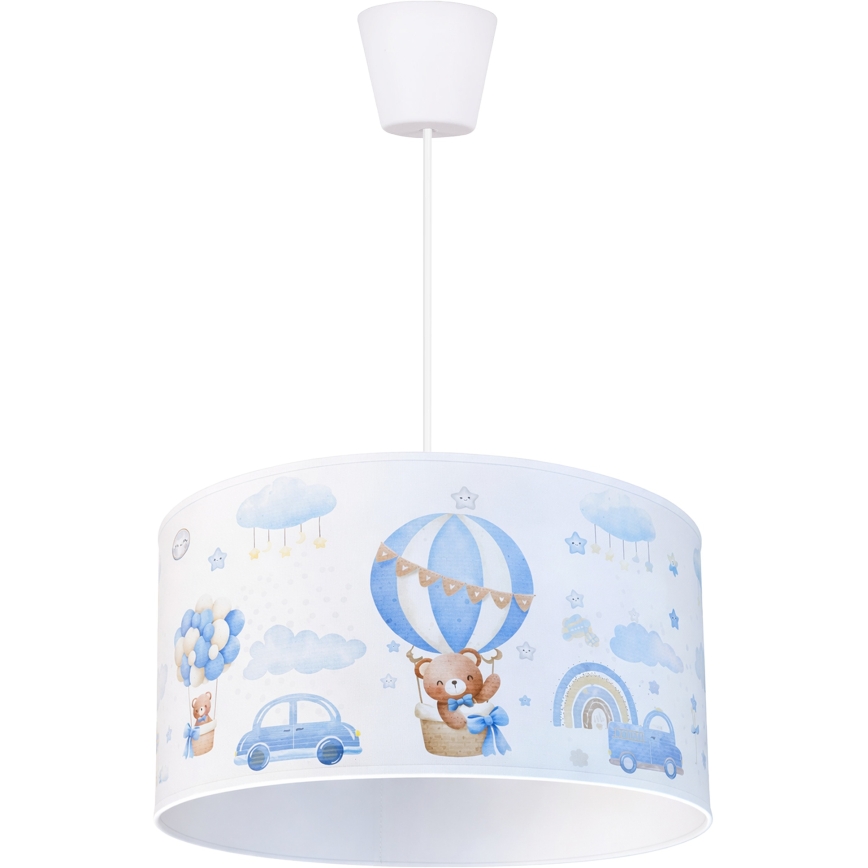 Brilagi - LED Dětský lustr na lanku BOBO 1xE27/10W/230V pr. 35 cm modrá/medvídci