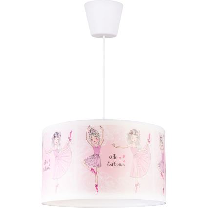 Brilagi - LED Dětský lustr na lanku BOBO 1xE27/10W/230V pr. 35 cm růžová/baletky