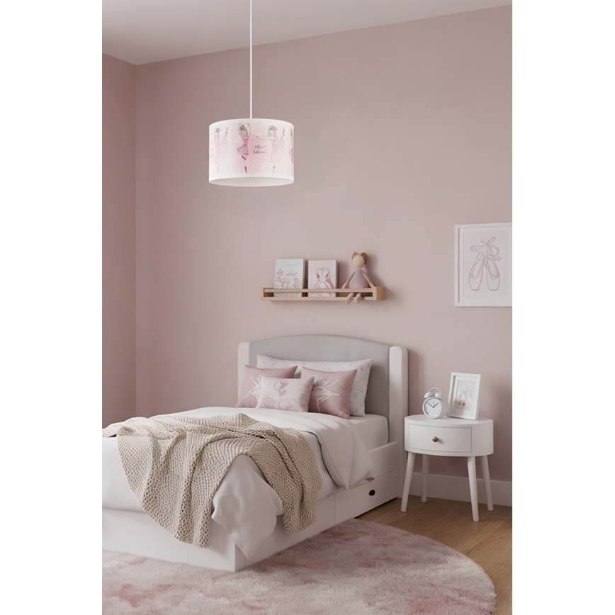 Brilagi - LED Dětský lustr na lanku BOBO 1xE27/10W/230V pr. 35 cm růžová/baletky