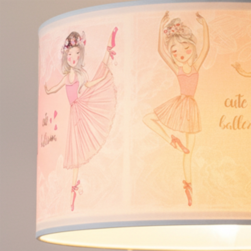 Brilagi - LED Dětský lustr na lanku BOBO 1xE27/10W/230V pr. 35 cm růžová/baletky