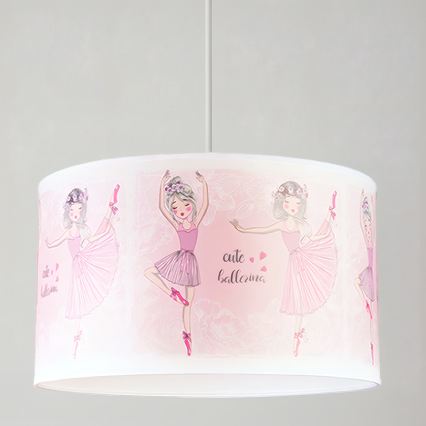Brilagi - LED Dětský lustr na lanku BOBO 1xE27/10W/230V pr. 35 cm růžová/baletky