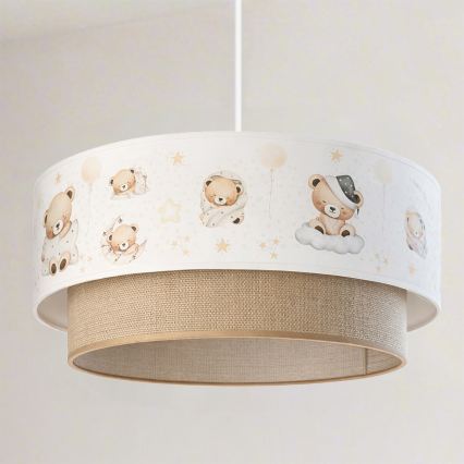 Brilagi - LED Dětský lustr na lanku BOBO 1xE27/10W/230V pr. 40 cm bílá/béžová/medvídci