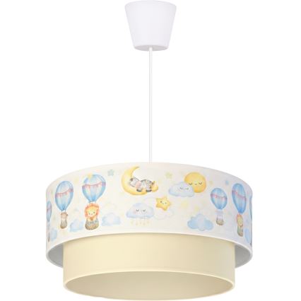 Brilagi - LED Dětský lustr na lanku BOBO 1xE27/10W/230V pr. 40 cm bílá/béžová/zvířátka