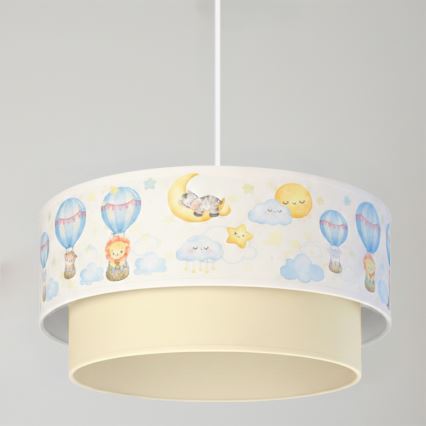 Brilagi - LED Dětský lustr na lanku BOBO 1xE27/10W/230V pr. 40 cm bílá/béžová/zvířátka