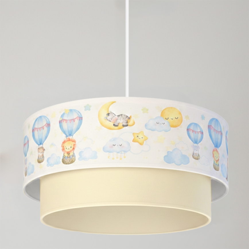 Brilagi - LED Dětský lustr na lanku BOBO 1xE27/10W/230V pr. 40 cm bílá/béžová/zvířátka