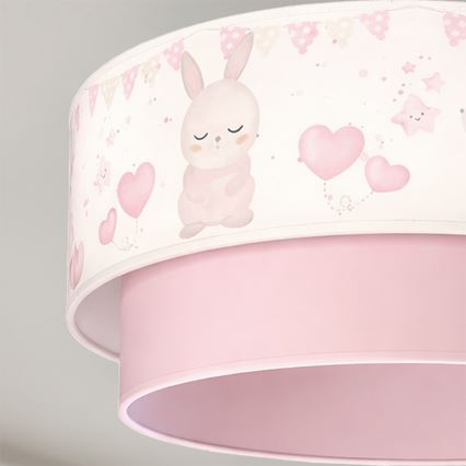 Brilagi - LED Dětský lustr na lanku BOBO 1xE27/10W/230V pr. 40 cm krémová/růžová/králíčci
