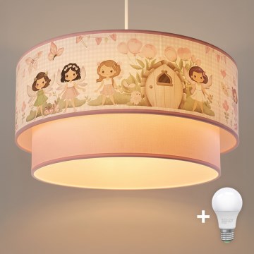 Brilagi - LED Dětský lustr na lanku BOBO 1xE27/10W/230V pr. 40 cm růžová/víly
