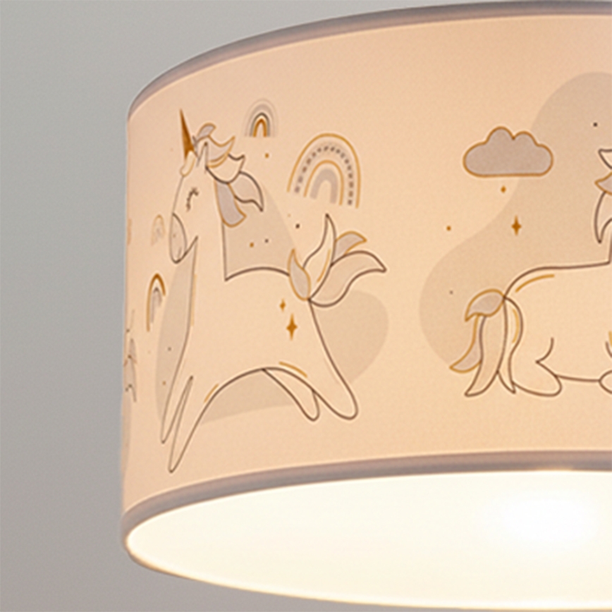 Brilagi - LED Dětský lustr na lanku BOBO 1xE27/60W/230V pr. 35 cm bílá/jednorožci