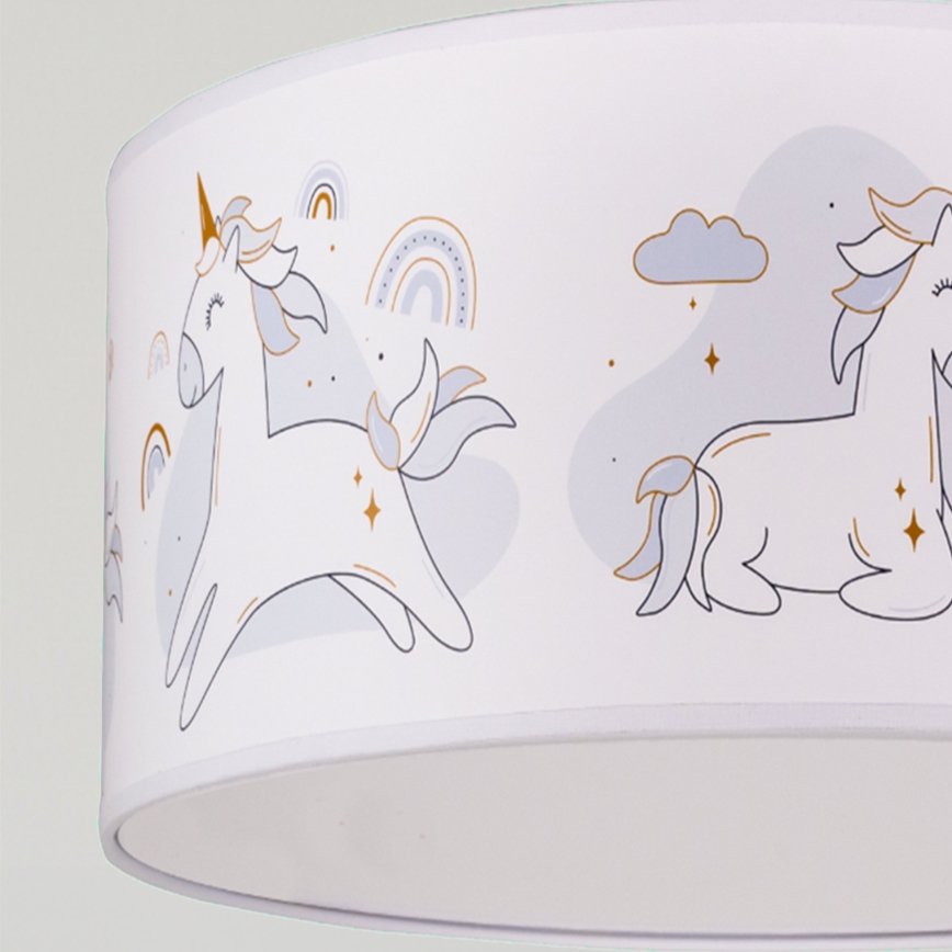 Brilagi - LED Dětský lustr na lanku BOBO 1xE27/60W/230V pr. 35 cm bílá/jednorožci