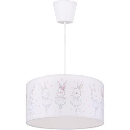 Brilagi - LED Dětský lustr na lanku BOBO 1xE27/60W/230V pr. 35 cm bílá/králíčci