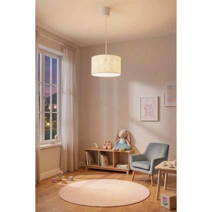 Brilagi - LED Dětský lustr na lanku BOBO 1xE27/60W/230V pr. 35 cm bílá/králíčci