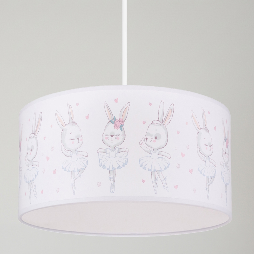 Brilagi - LED Dětský lustr na lanku BOBO 1xE27/60W/230V pr. 35 cm bílá/králíčci
