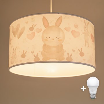 Brilagi - LED Dětský lustr na lanku BOBO 1xE27/60W/230V pr. 35 cm bílá/králíčci