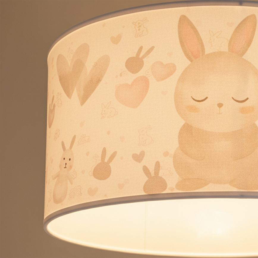 Brilagi - LED Dětský lustr na lanku BOBO 1xE27/60W/230V pr. 35 cm bílá/králíčci