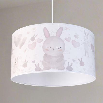 Brilagi - LED Dětský lustr na lanku BOBO 1xE27/60W/230V pr. 35 cm bílá/králíčci