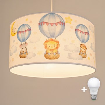 Brilagi - LED Dětský lustr na lanku BOBO 1xE27/60W/230V pr. 35 cm bílá/zvířátka
