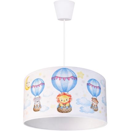 Brilagi - LED Dětský lustr na lanku BOBO 1xE27/60W/230V pr. 35 cm bílá/zvířátka