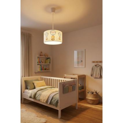 Brilagi - LED Dětský lustr na lanku BOBO 1xE27/60W/230V pr. 35 cm bílá/zvířátka