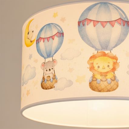 Brilagi - LED Dětský lustr na lanku BOBO 1xE27/60W/230V pr. 35 cm bílá/zvířátka